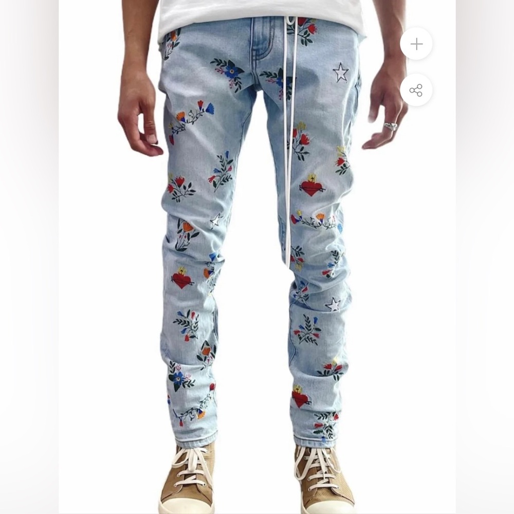 LIFTED ANCHORS RIALTO EMBROIDERED BLUE JEANS MEN  SIZE 30